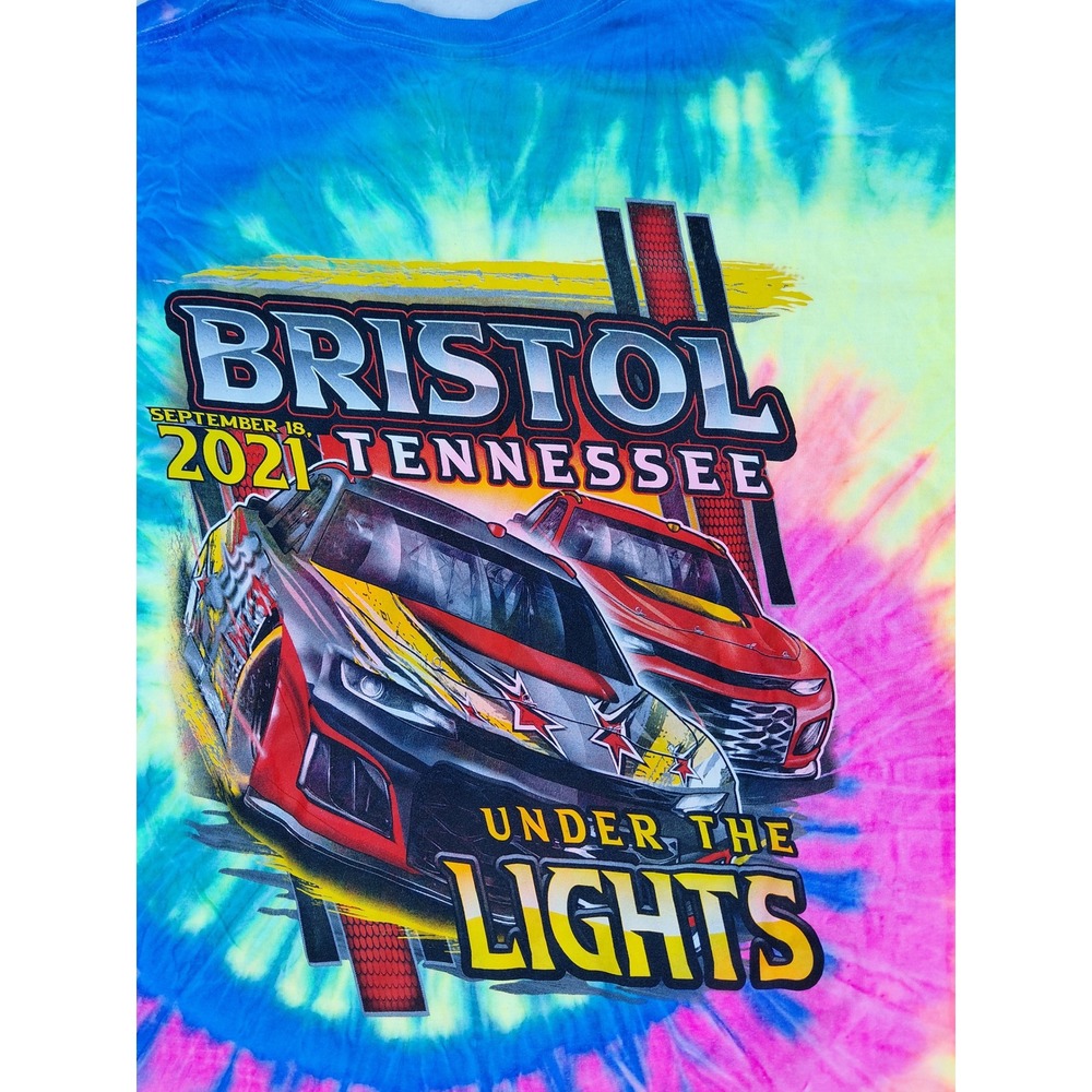 Colortone Bristol Tennessee 2021 Under The Lights Tie Dye Racing T-Shirt 2XL